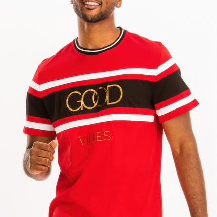 Good Vibes 3d Design Print Gold Foil