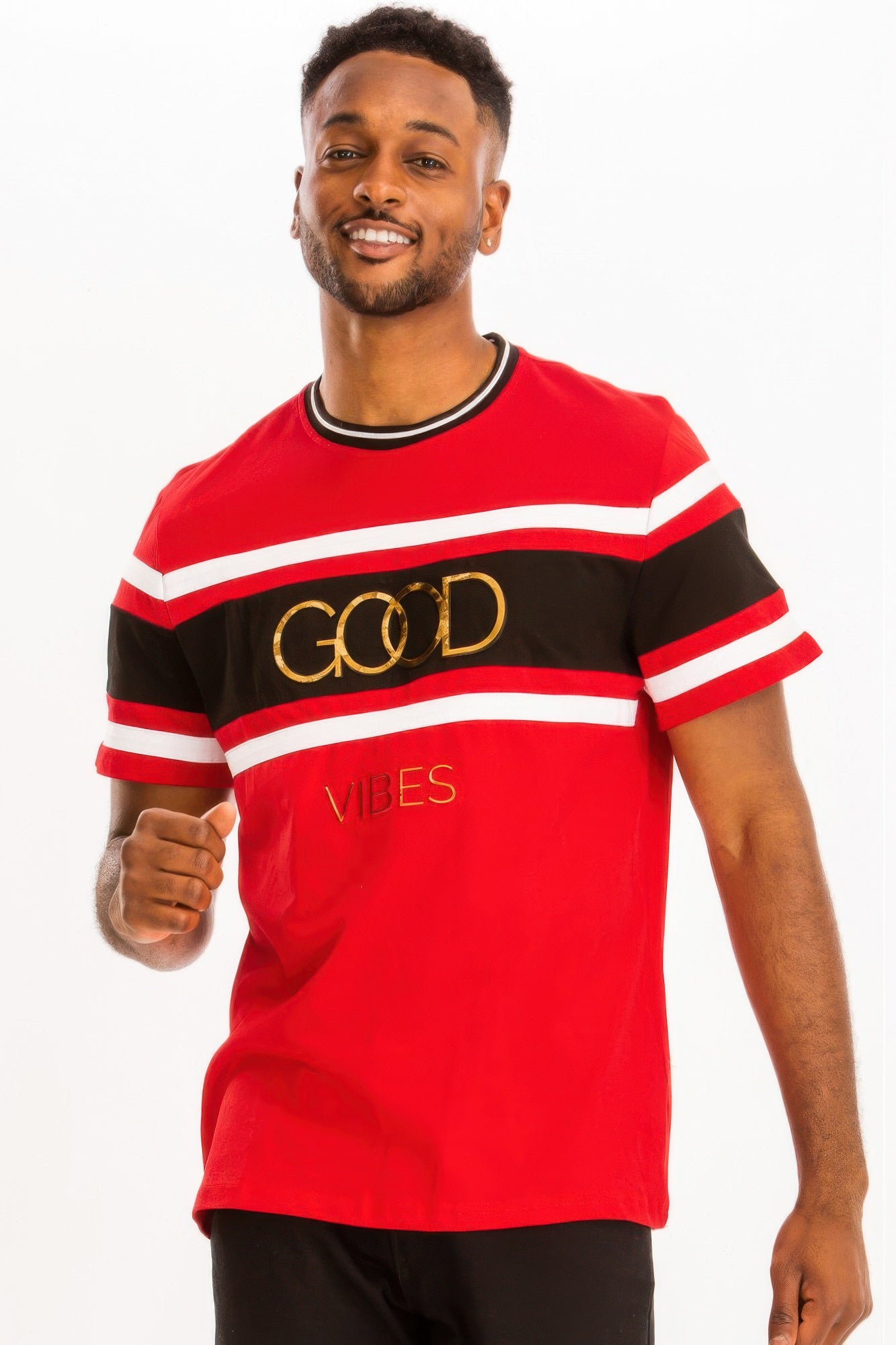 Good Vibes 3d Design Print Gold Foil