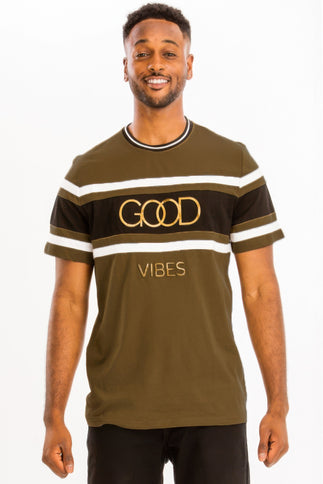 Good Vibes 3d Design Print Gold Foil