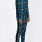 Plaid Checkered Full Zip Track Pants