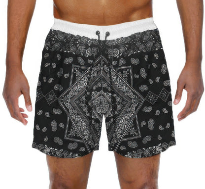 Paisley Bandana Print Swimming Trunks