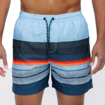 Blue Stripes Swim Trunks