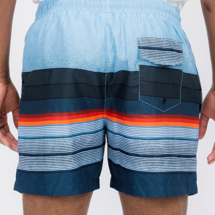 Blue Stripes Swim Trunks