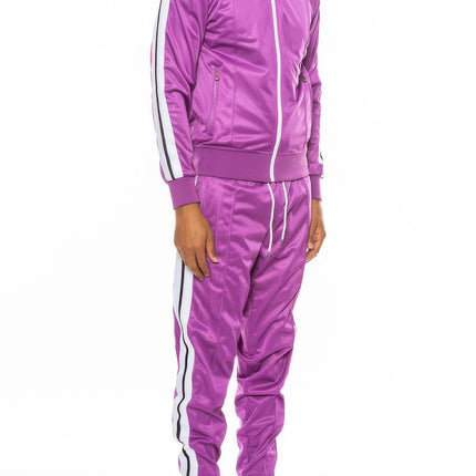 Striped Tape Front Pleat Track Suit