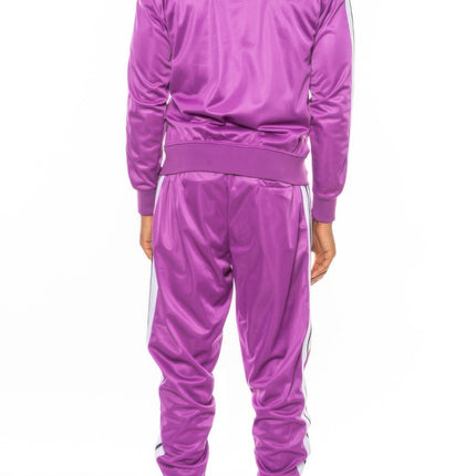 Striped Tape Front Pleat Track Suit