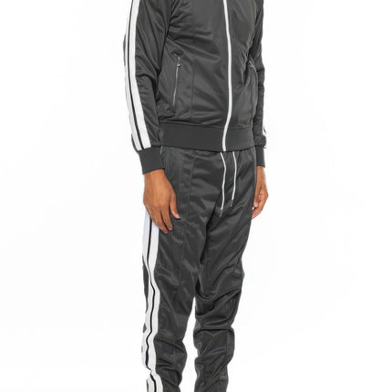 Striped Tape Front Pleat Track Suit