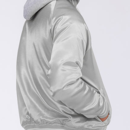 Satin Varsity Bomber Jacket