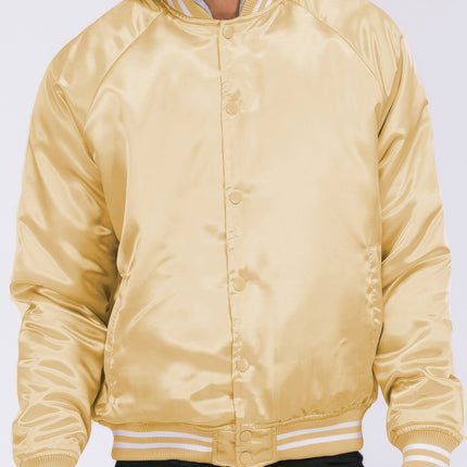 Satin Varsity Bomber Jacket