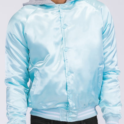 Satin Varsity Bomber Jacket