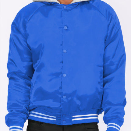 Satin Varsity Bomber Jacket