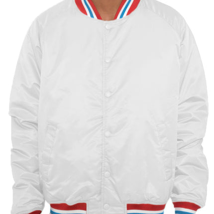 Satin Varsity Bomber Jacket