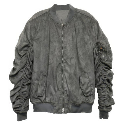 Mirosuede Scrunched Bomber Jacket