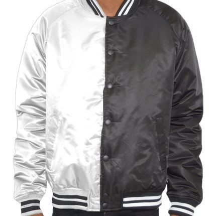 Color Block Two Tone Varsity Jacket