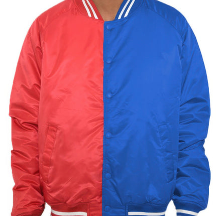 Color Block Two Tone Varsity Jacket