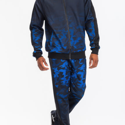 Mens Camo Ombre Print Track Pants