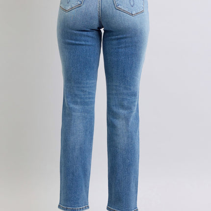 Judy Blue Full Size Run Vintage Wash Thermal Straight Jeans