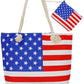 American Flag Seamless Tote Bag with Mini Pouch