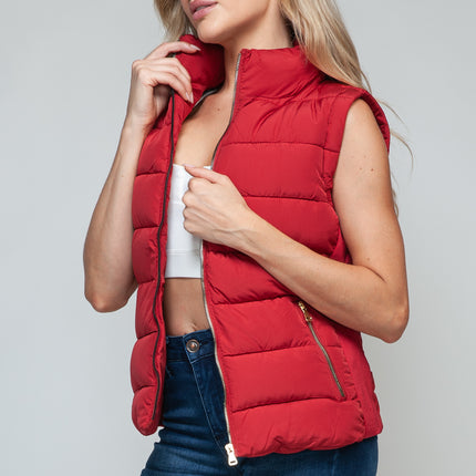 Snobbish Zip Up Turtleneck Vest with Pockets