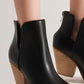 Beast Fashion Pointed Metal-Tip Toe Block Heel Ankle Boots