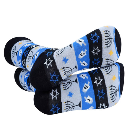 Men's Blue Hanukkah Novelty Socks