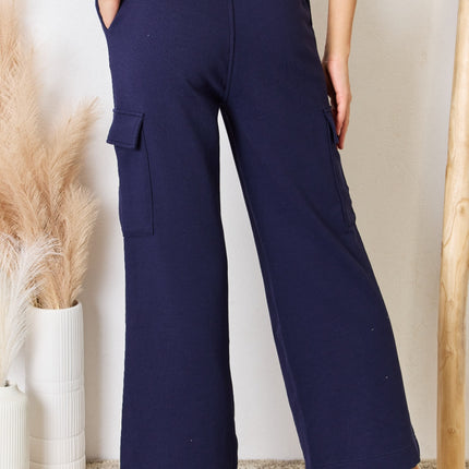 RISEN Drawstring Relaxed Cargo Wide Leg Pants