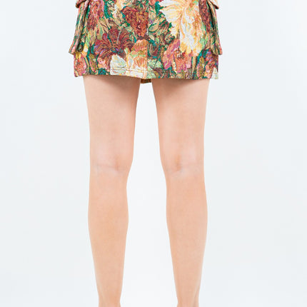 American Bazi Jacquard Weave Cargo Pocket Skirt