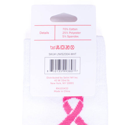 Ladies Knee High Breast Cancer Awareness Ribbon Socks