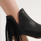 Beast Fashion Fringe Side V-Cut Ankle Booties