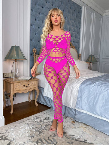 Long Sleeves Lingerie Set Fishnet Body stockings