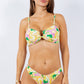 TWO PIECE FLORAL PRINTS O RING BIKINI