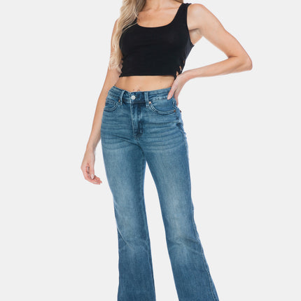 Judy Blue Full Size Tummy Control Cut Hem Flare Jeans