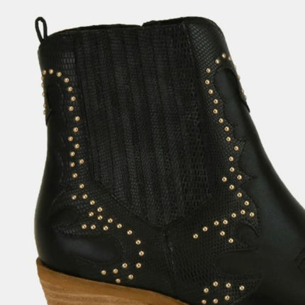 Beast Fashion Studded Detail Point Toe Boots