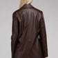 Sleek Pu Leather Blazer with Front Closure