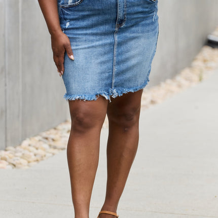 RISEN Amelia Full Size Denim Mini Skirt