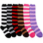 Bold Stripe Indoor Home Fuzzy Fleece Mid-Calf Socks