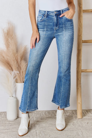 RISEN Full Size High Rise Ankle Flare Jeans