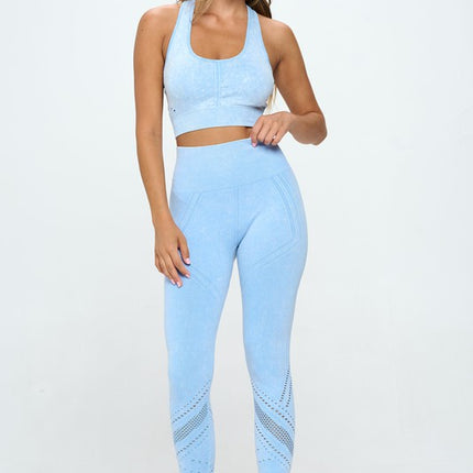 Seamless Two Piece Yoga mineral washed active set