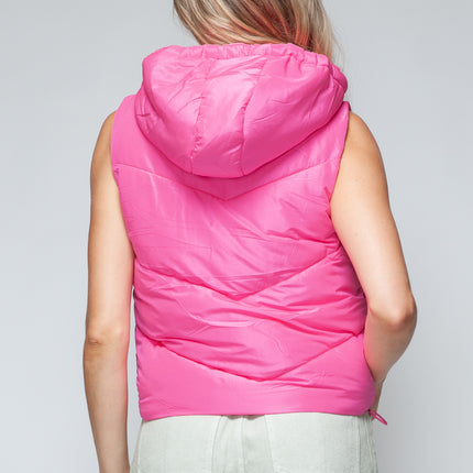 Snobbish Zip Up Quilted Hooded Vest