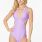 ONE-PIECE BATHING SUIT SIDE CUT-OUT WITH PRINTS ED