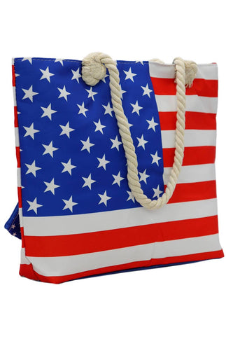 American Flag Seamless Tote Bag with Mini Pouch