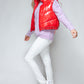 Snobbish Zip Up Turtleneck Shiny Quilted Vest