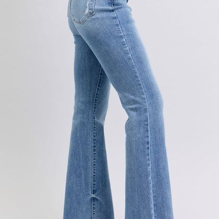 Judy Blue Full Size Raw Hem High Rise Bootcut Jeans