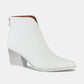 Beast Fashion PU Leather Block Heel Boots with Back Zippers