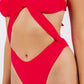 ONE PIECE OPEN CUTOUT FRONT PANEL WITH HALTER NECK