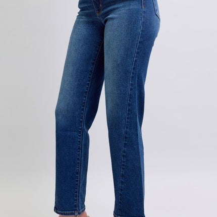 Judy Blue Full Size Side Seam Detail Straight Jeans with Pockets