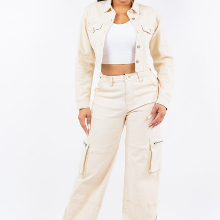 American Bazi Laced Back Cropped Jacket