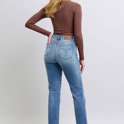 Judy Blue Full Size Run Vintage Wash Thermal Straight Jeans