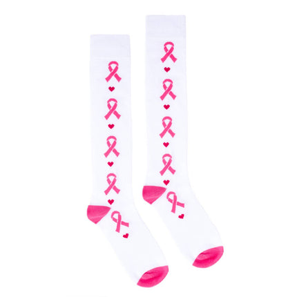 Ladies Knee High Breast Cancer Awareness Ribbon Socks