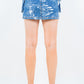 American Bazi Jacquard Trim Cargo Mini Denim Skirt