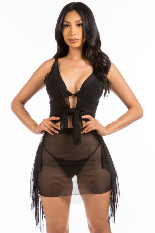 2 PIECE SKIRT SWIMWEAR COVERUP SET